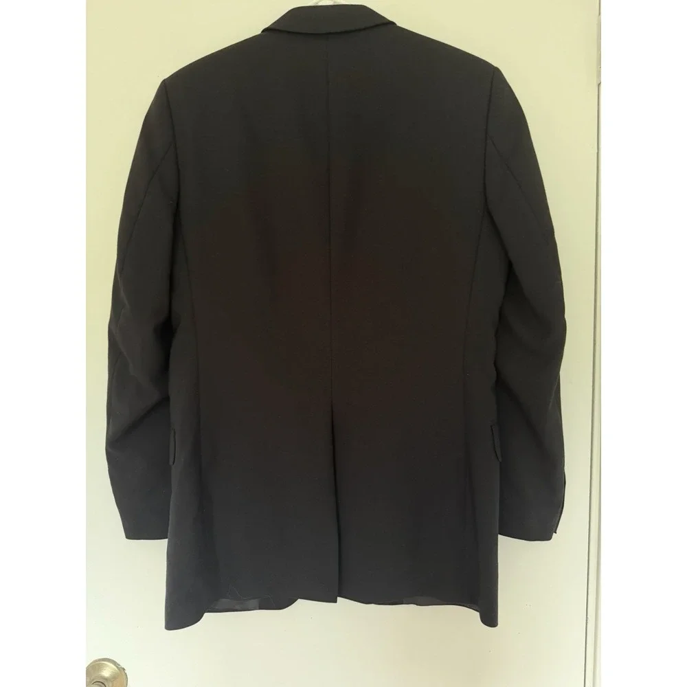 Buona Sera Men's 34R Black 100% Wool Tuxedo Jacket Satin Peak Lapel Italy